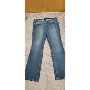 Earl Jean Womens Slim Boot Jeans 16W Blue Mid Rise Stretch Bootcut Denim